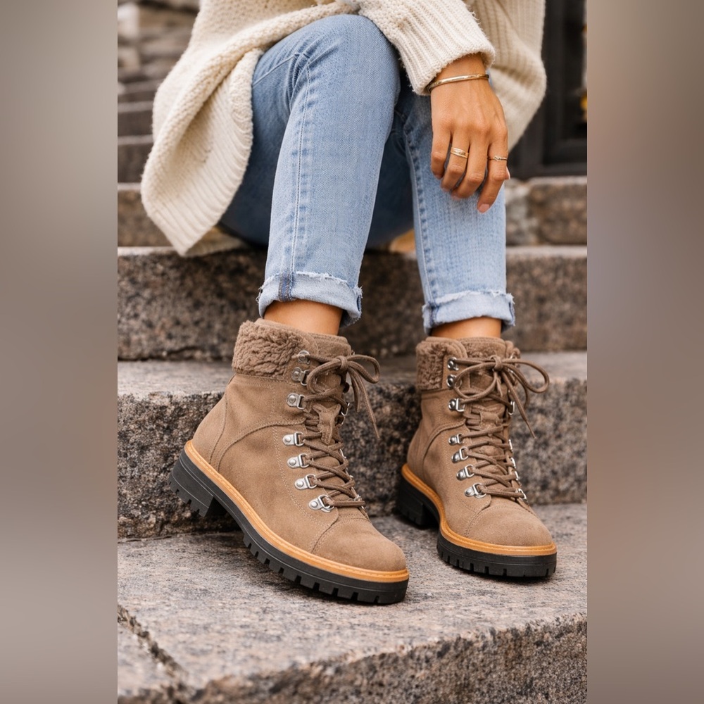 Marc Fisher Brown Lace-Up Boots